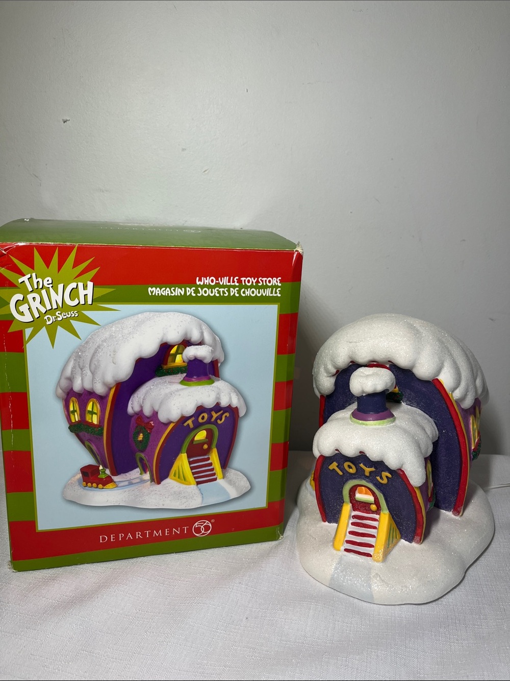 Department 56 Dr. Seuss Grinch Village Who-Ville Toy Store Lighted Building